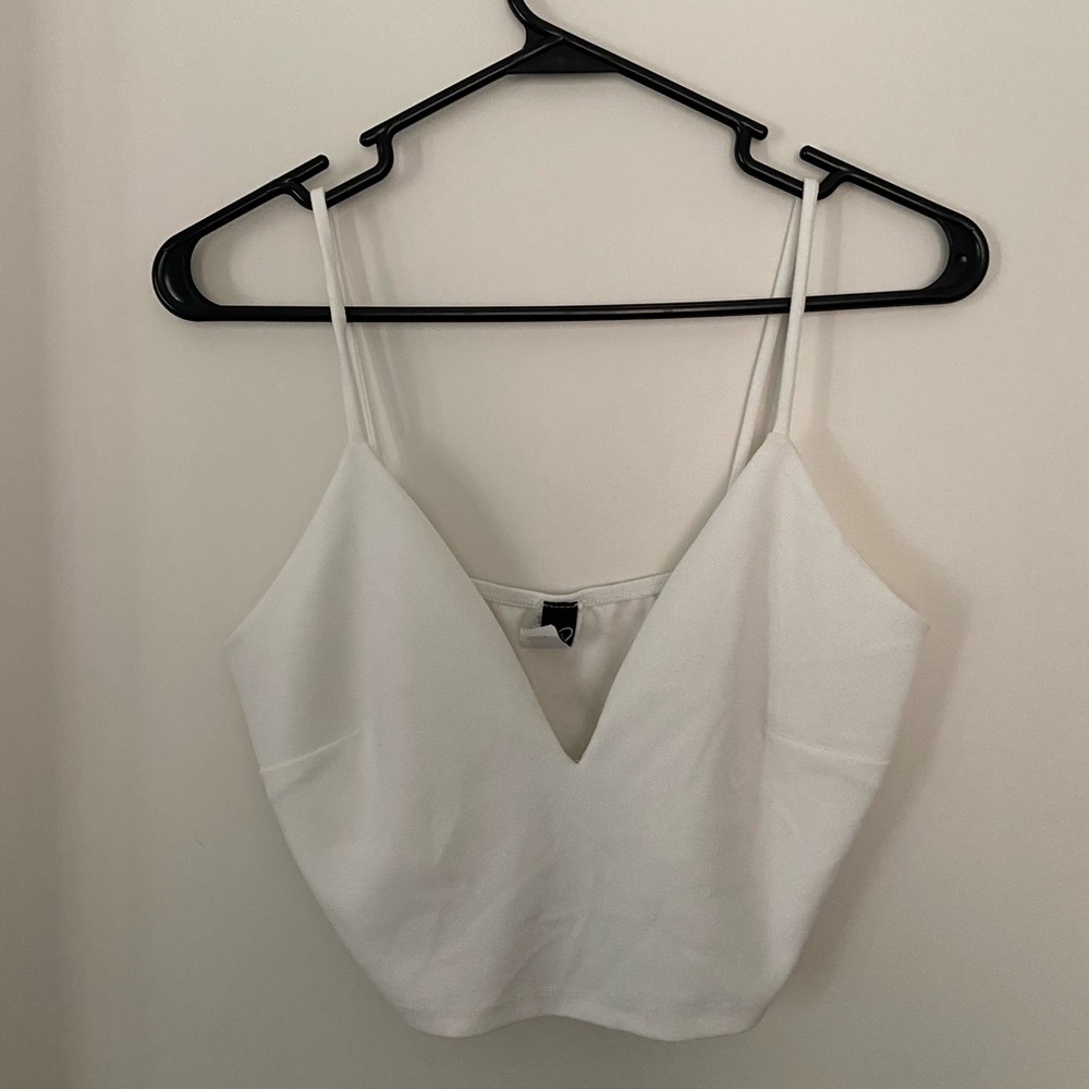 WINDSOR WHITE CROPPED TANK TOP